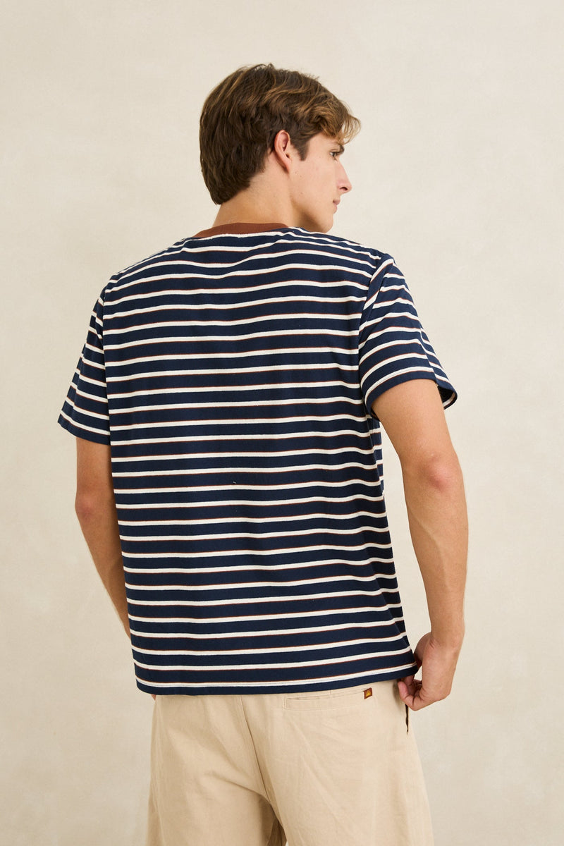 Vintage Stripe Ss T-Shirt Navy – Rhythm US