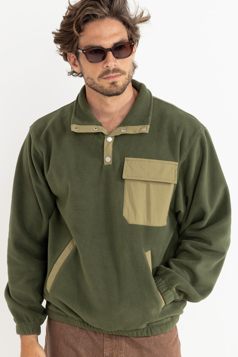 Floresta Button Fleece Dark Green