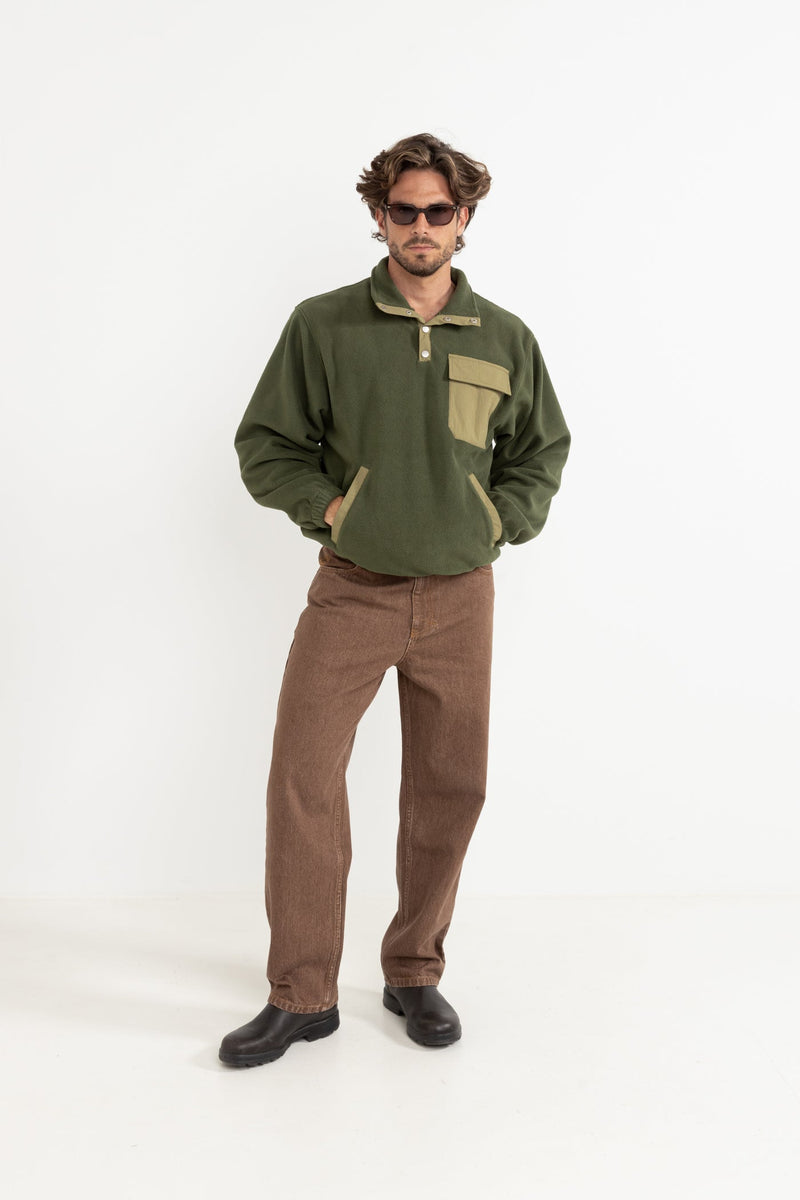 Floresta Button Fleece Dark Green