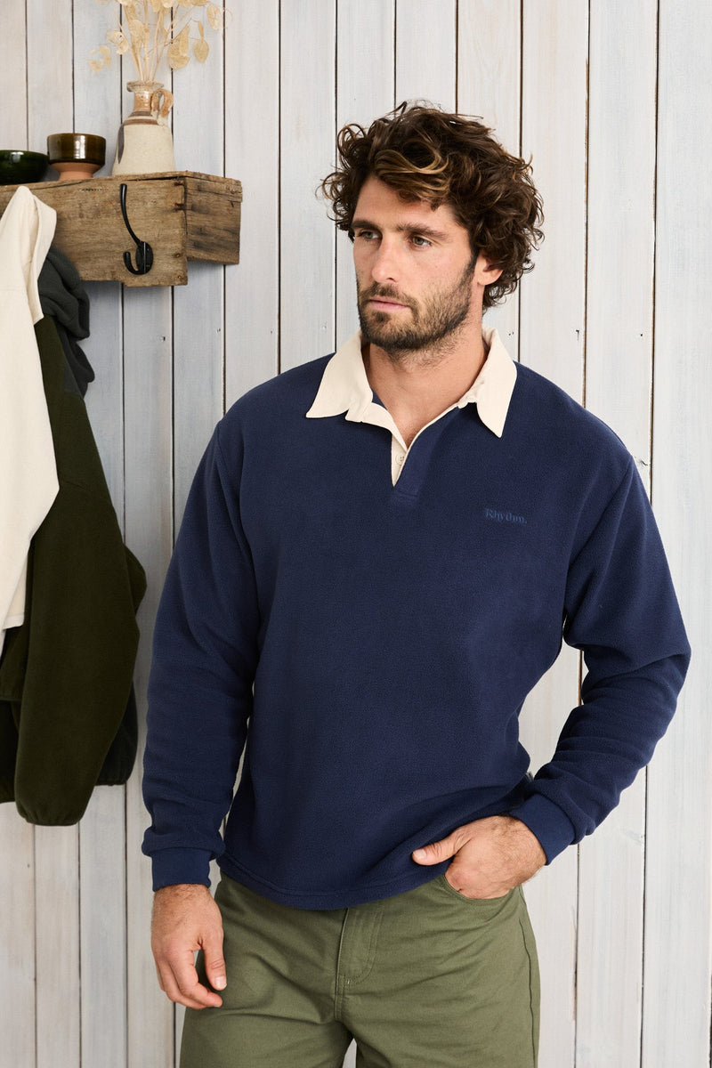 Chasm Polo Fleece Blue – Rhythm US