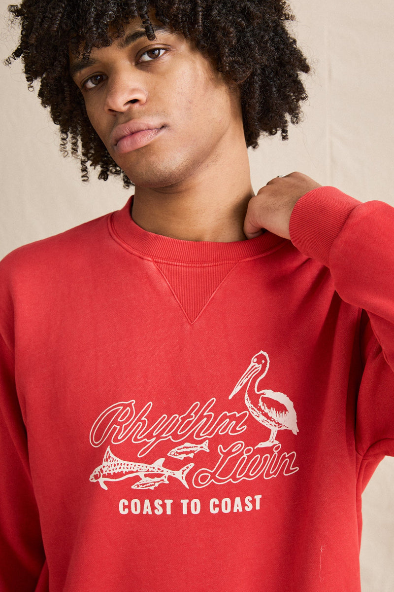 C2C Overdyed Crew Vintage Red