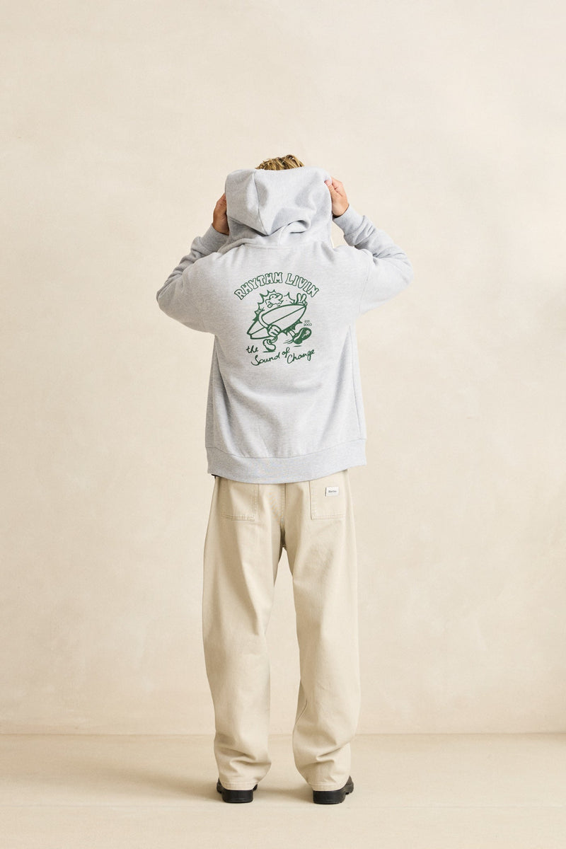 Peace Sun Fleece Zip Heather Grey