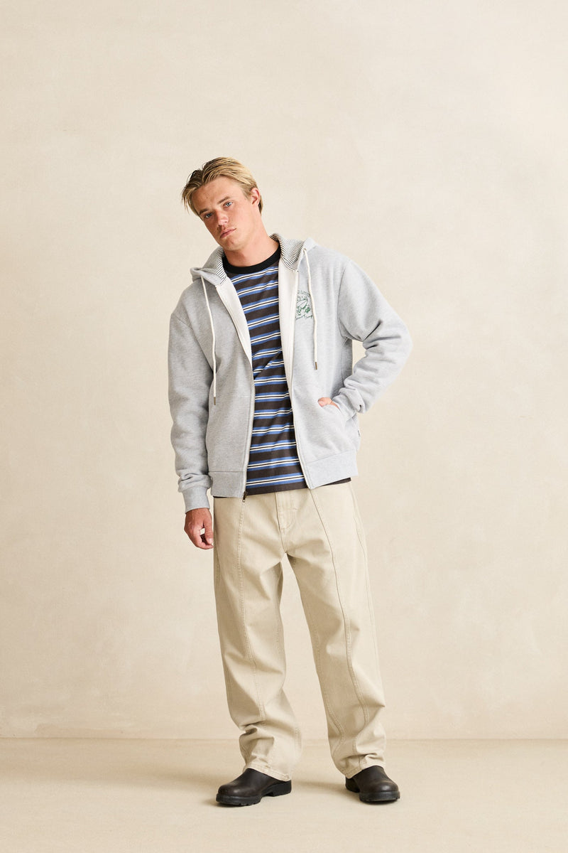 Peace Sun Fleece Zip Heather Grey