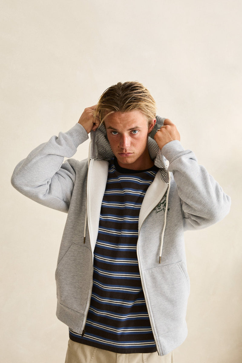 Peace Sun Fleece Zip Heather Grey
