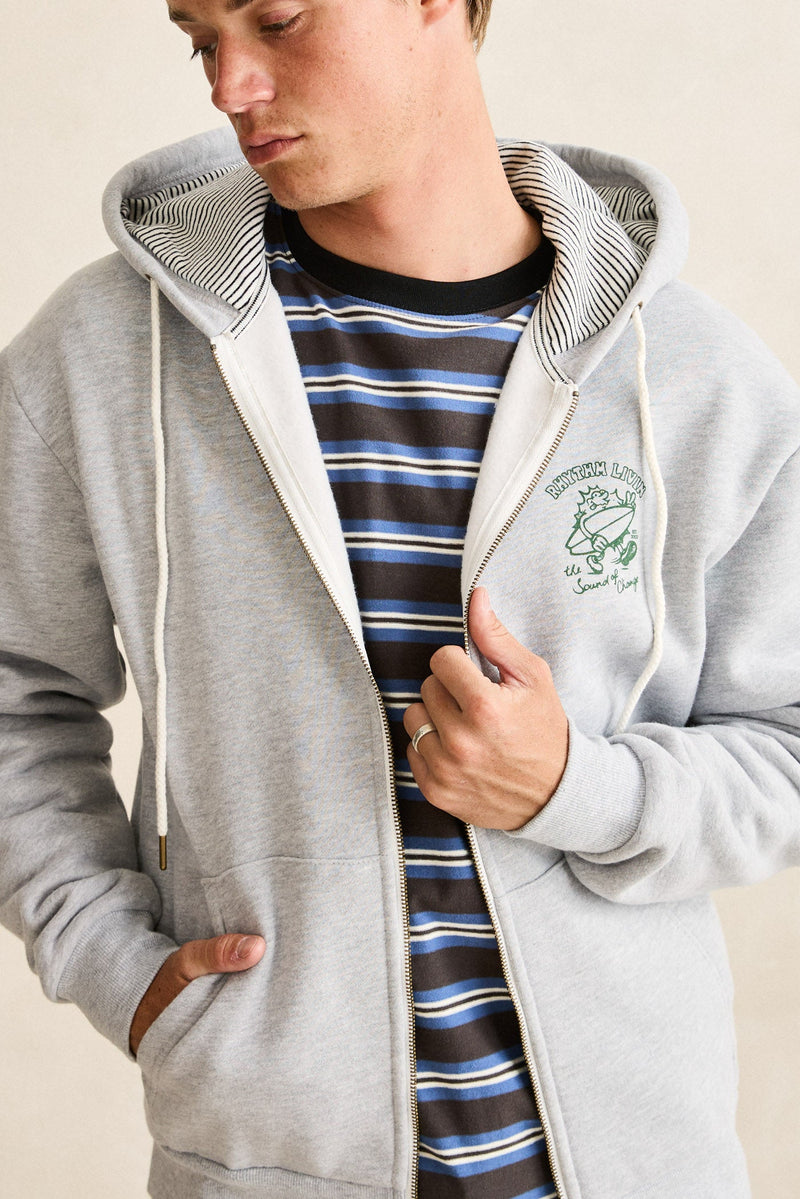 Peace Sun Fleece Zip Heather Grey