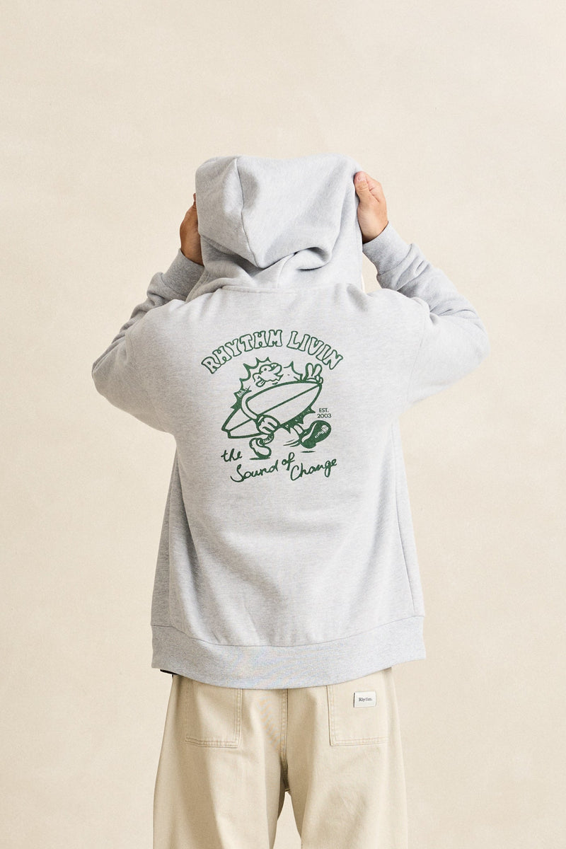 Peace Sun Fleece Zip Heather Grey