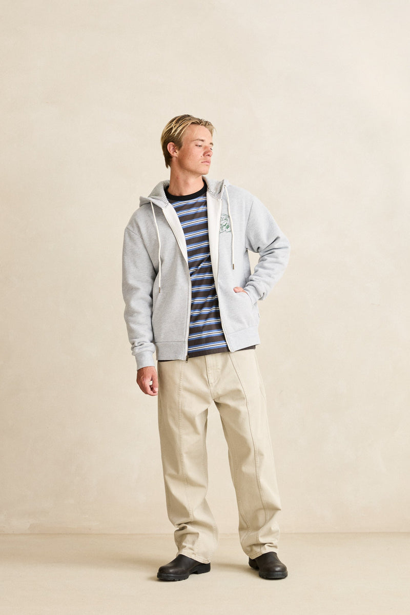 Peace Sun Fleece Zip Heather Grey