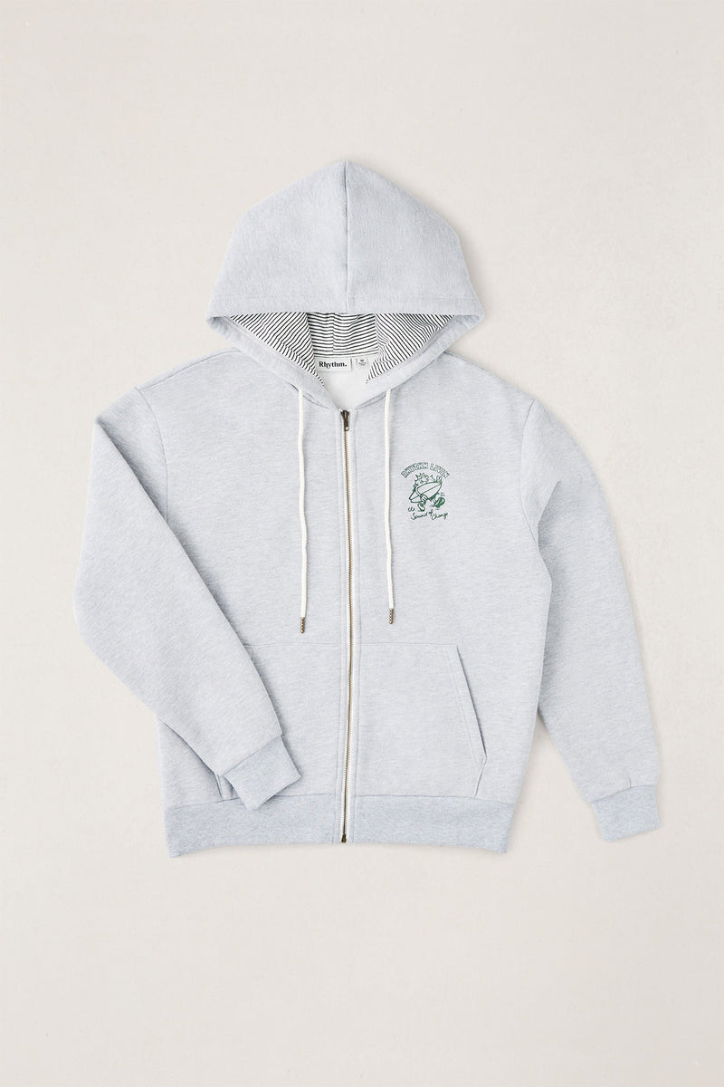 Peace Sun Fleece Zip Heather Grey