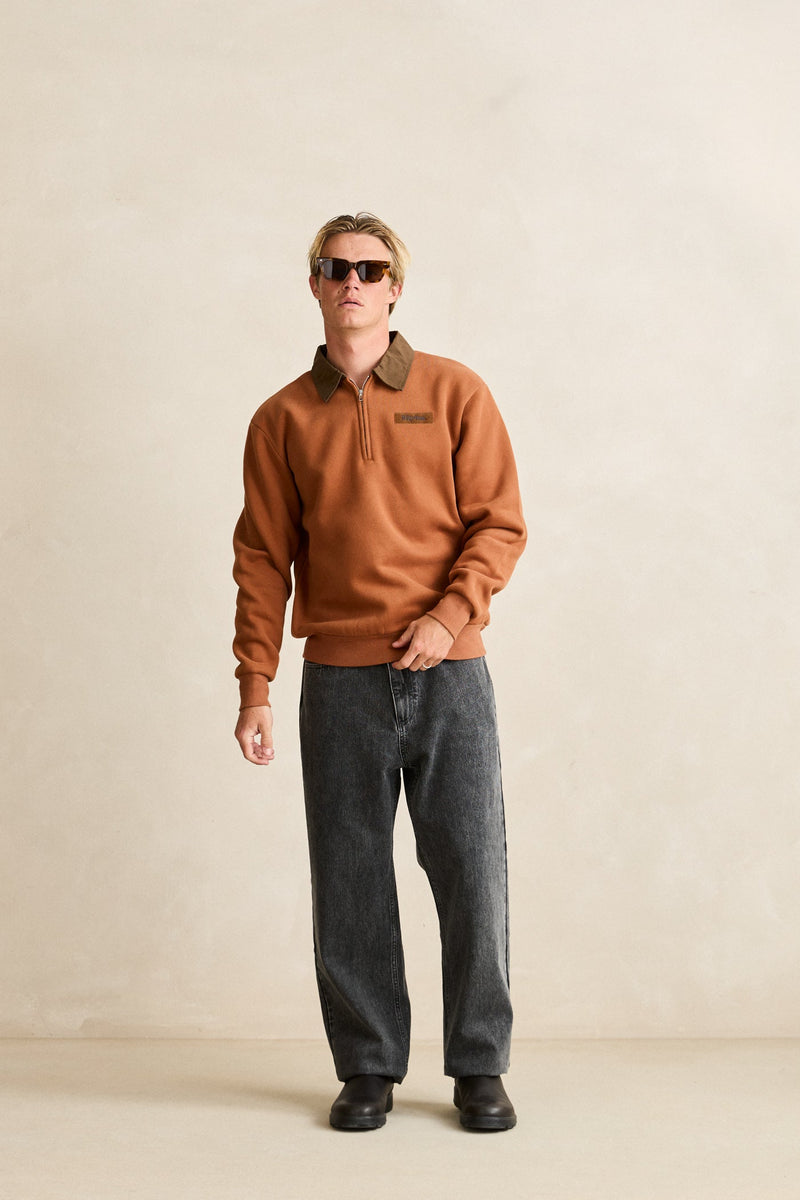 Sutton Quarter Zip Fleece Caramel