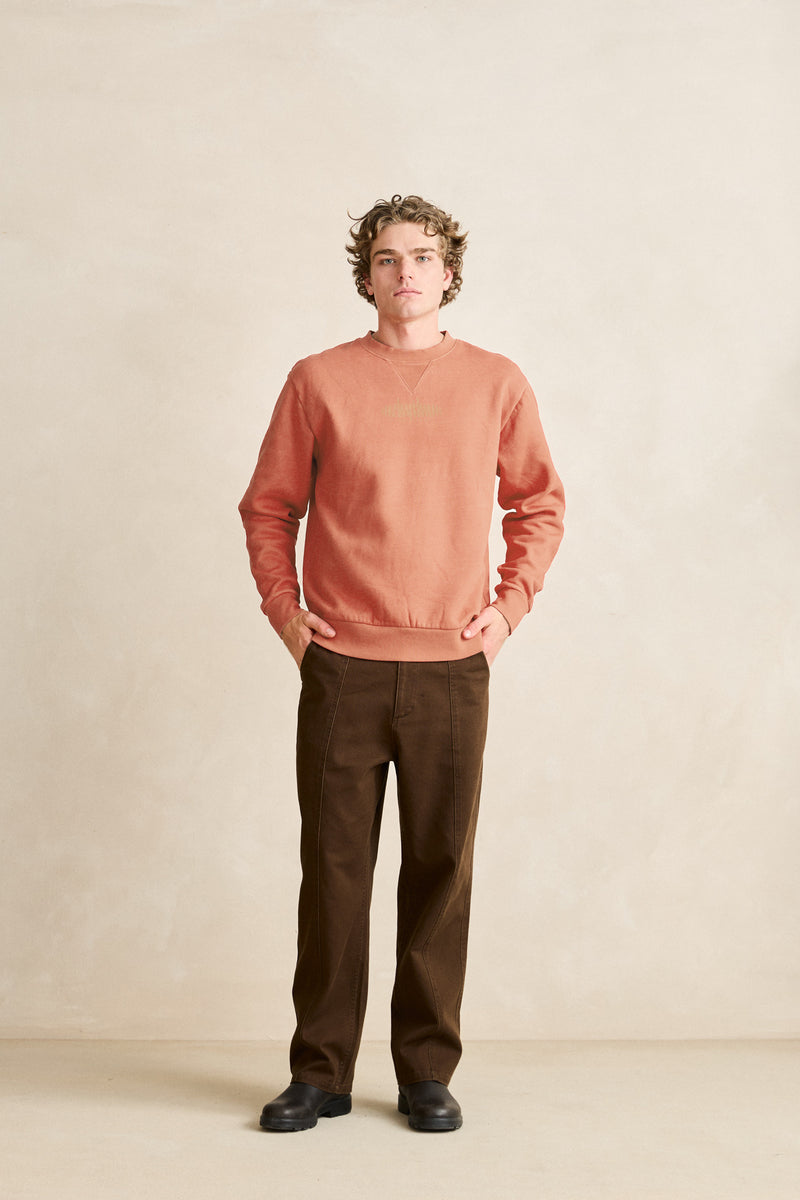 Tremolo Fleece Crew Terracotta