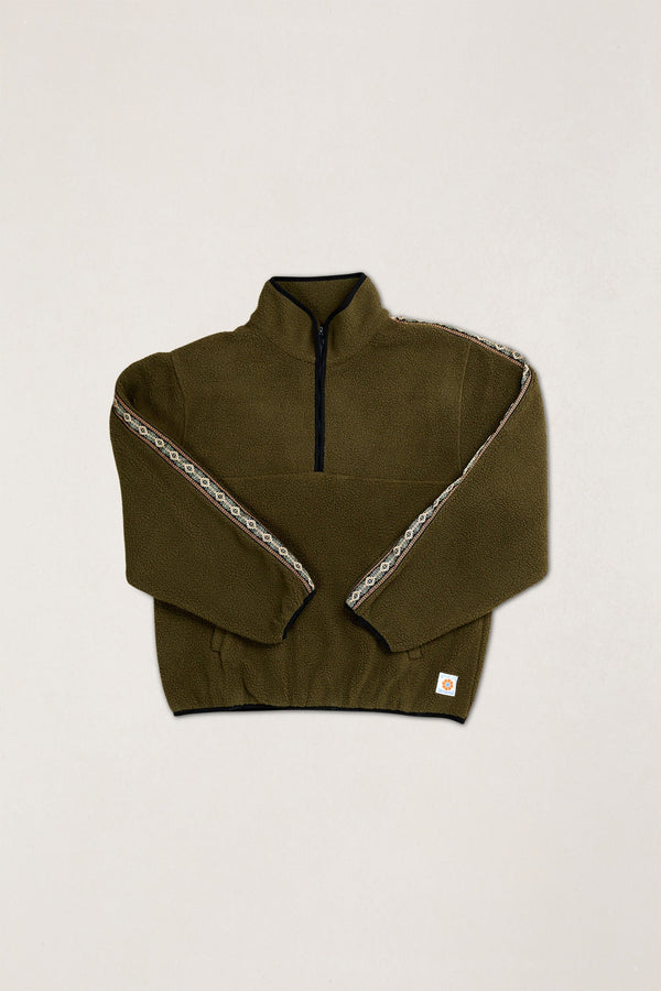 Camp Quarter Zip Sherpa Olive – Rhythm US