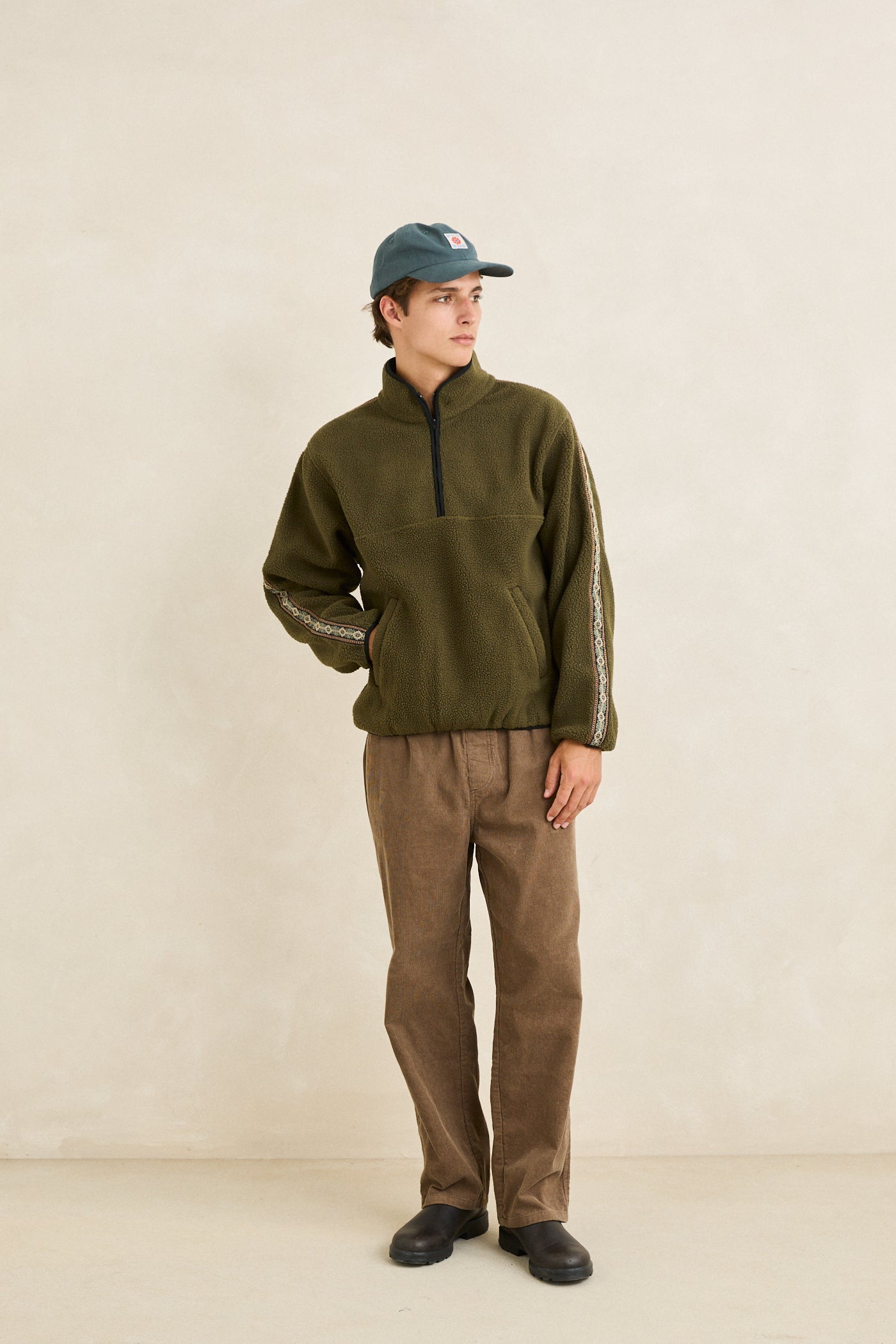 Camp Quarter Zip Sherpa Olive – Rhythm US