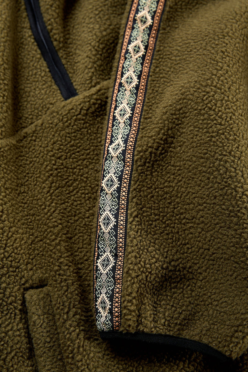 Camp Quarter Zip Sherpa Olive – Rhythm US