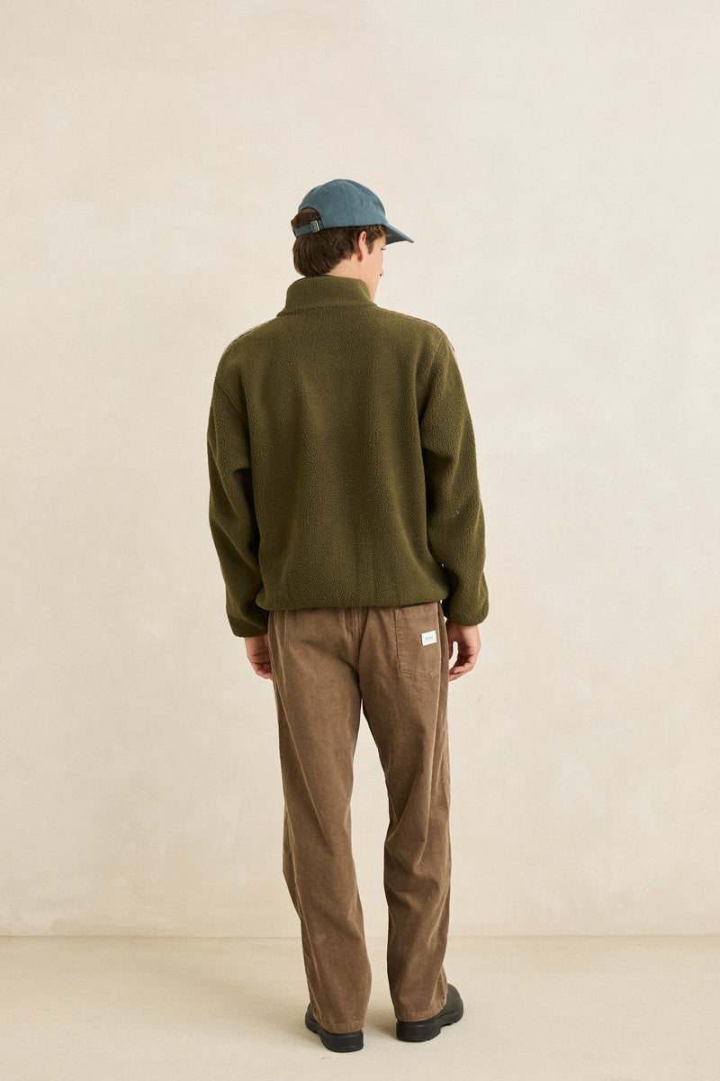 Camp Quarter Zip Sherpa Olive – Rhythm US