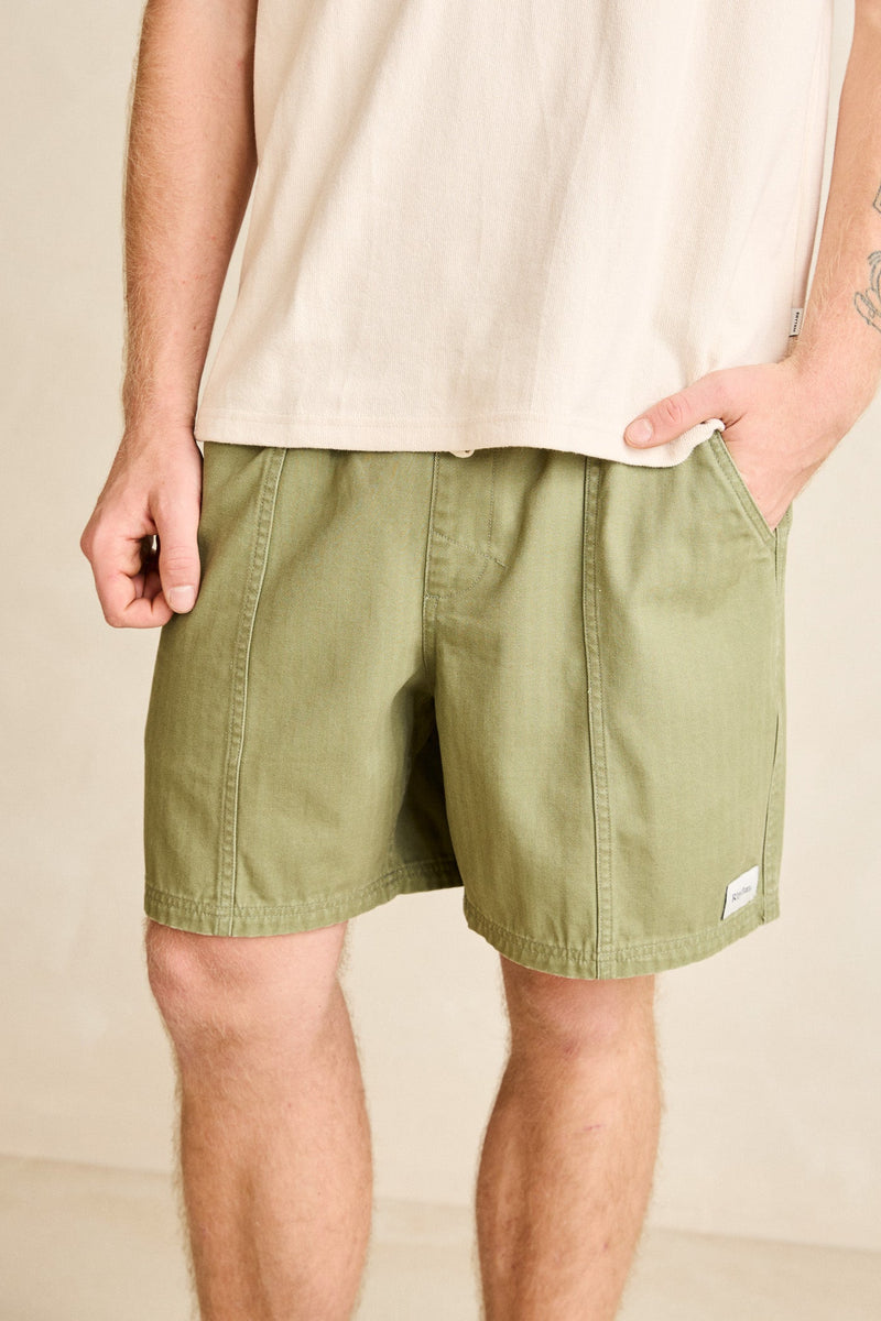 Haight Herringbone Jam Olive – Rhythm US