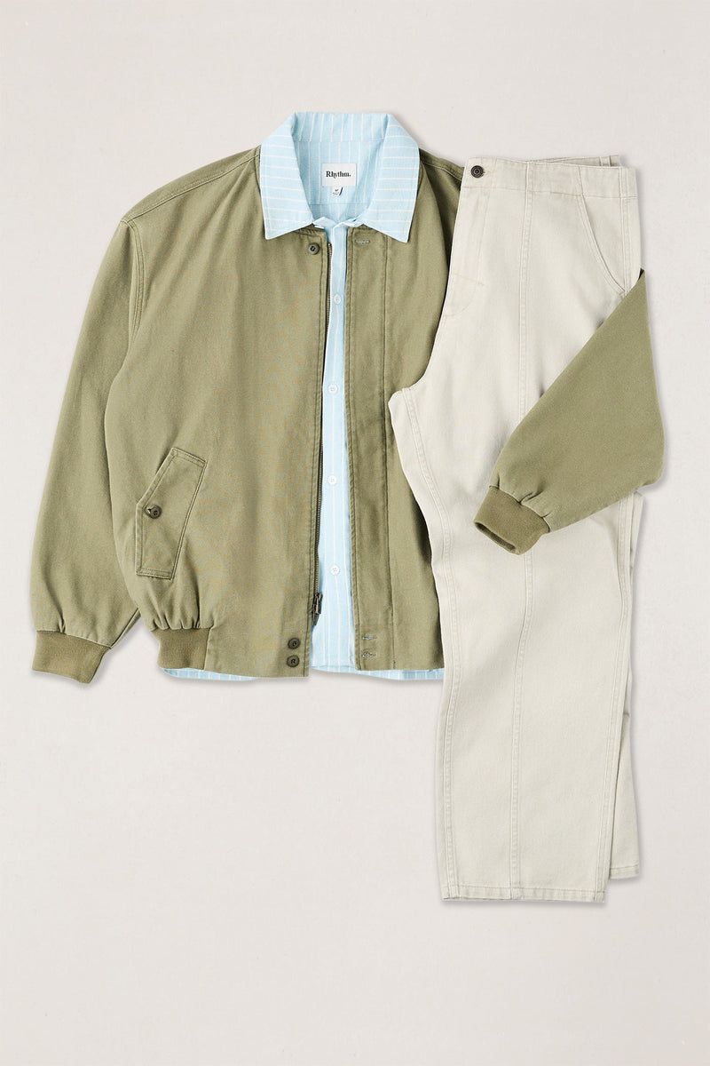Reverse Twill Bomber Jacket Washed Olive