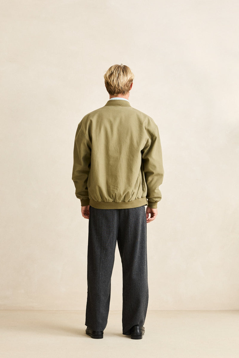 Reverse Twill Bomber Jacket Washed Olive