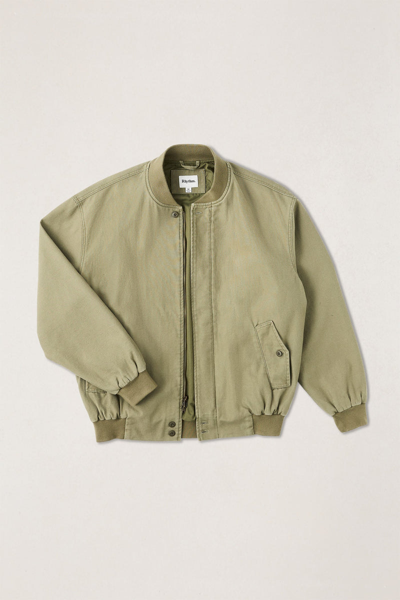 Reverse Twill Bomber Jacket Washed Olive