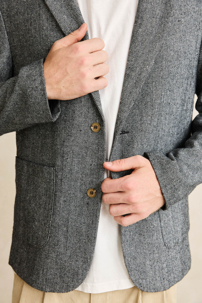 Herringbone Blazer Granite