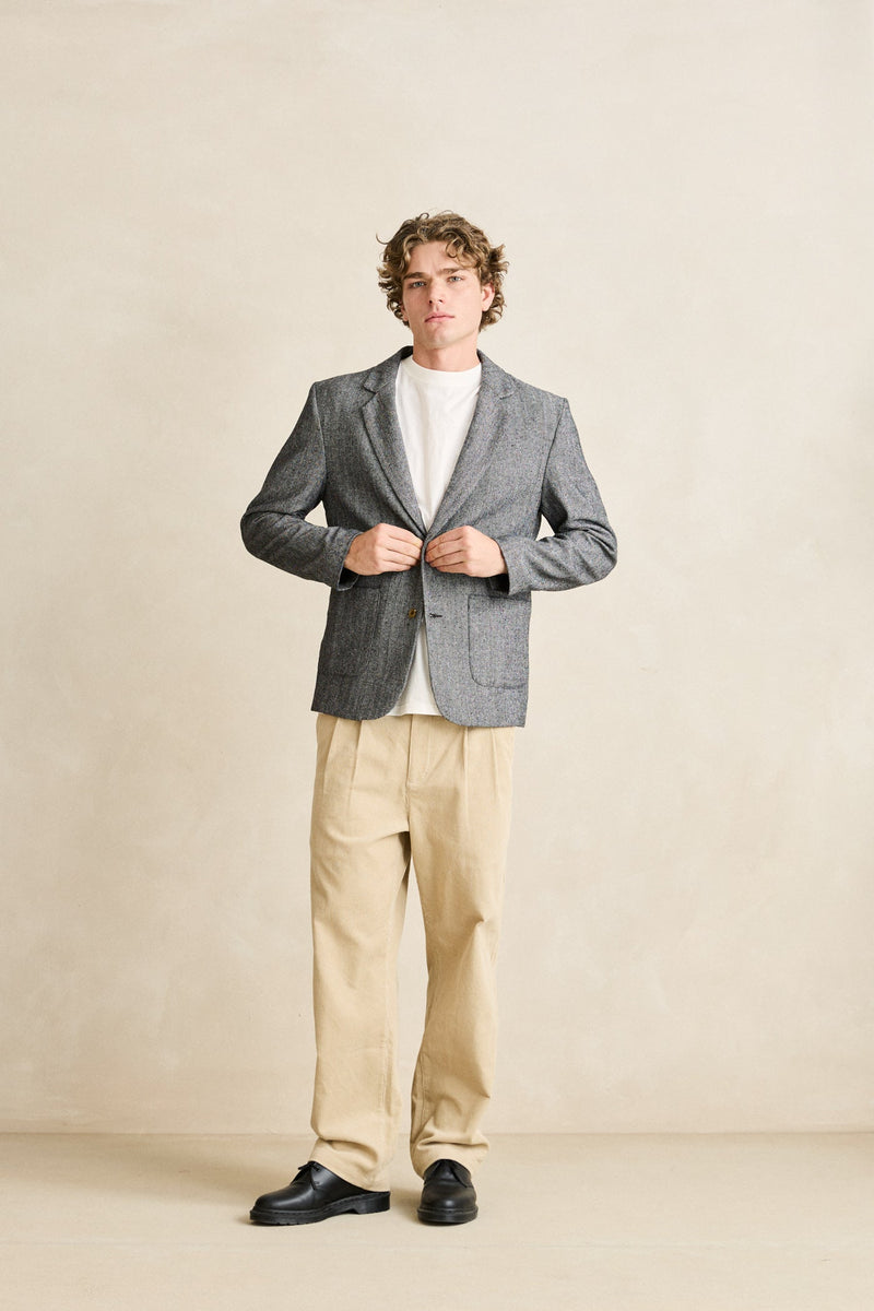 Herringbone Blazer Granite