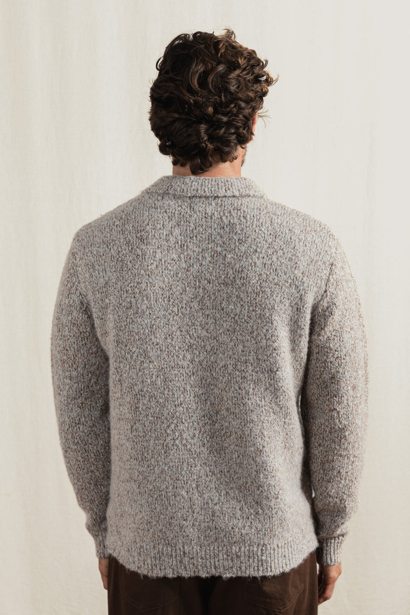 Kinetic Collared Knit Tobacco