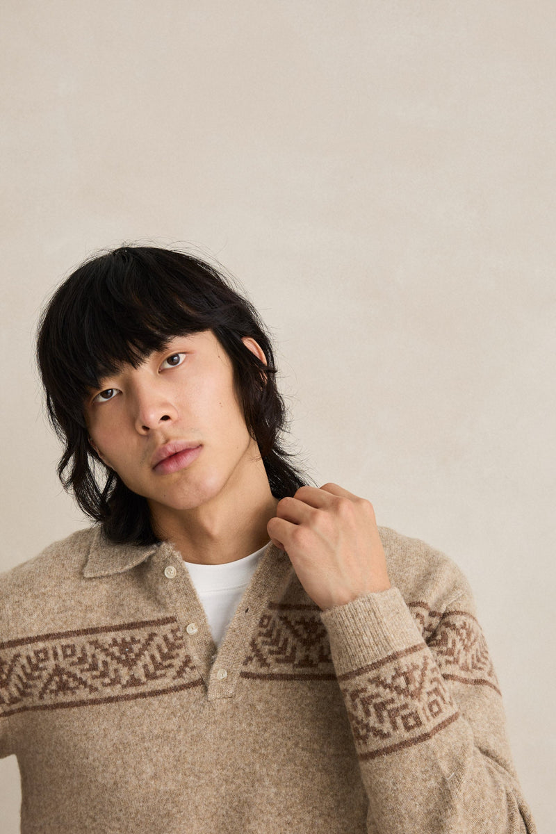 Longreach Jaquard Knit Natural