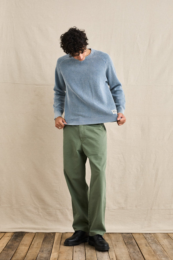 Polu Crew Knit Washed Blue