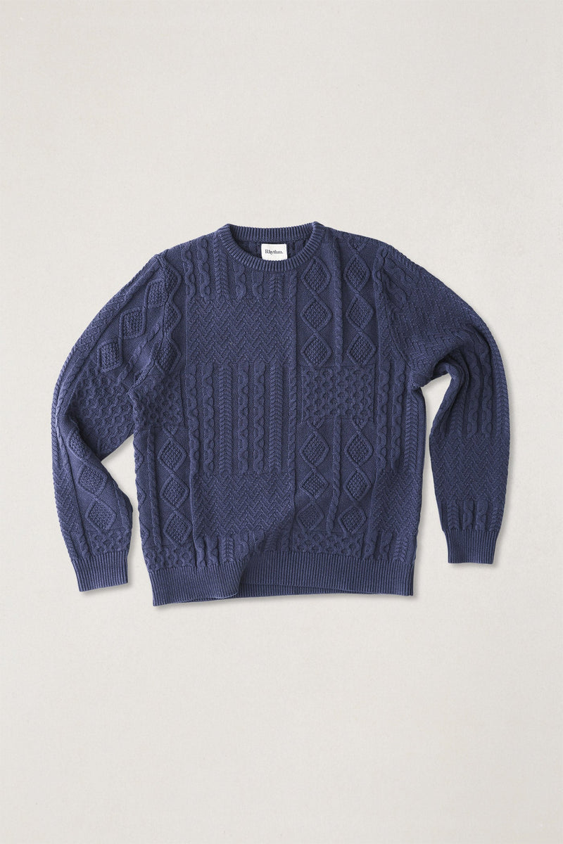 Patchwork Sweater Vintage Navy