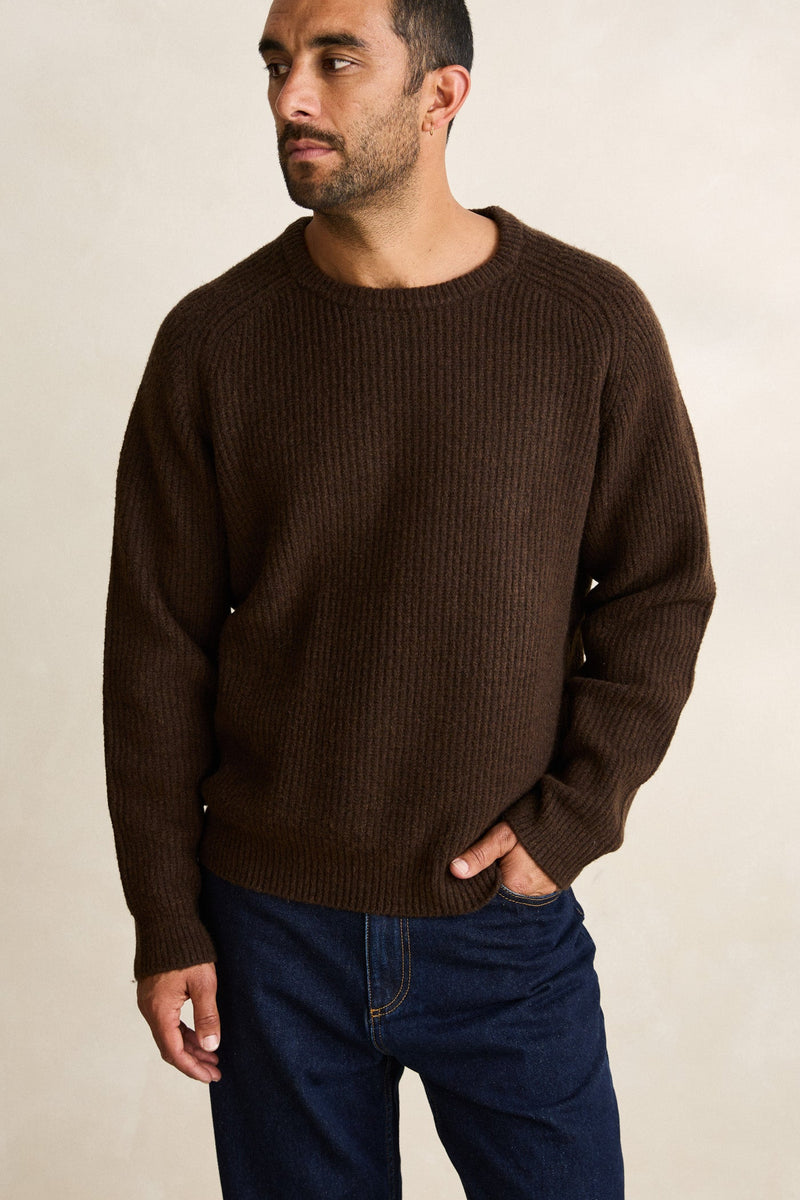 Vintage Waffle Knit Sweater Chocolate – Rhythm US