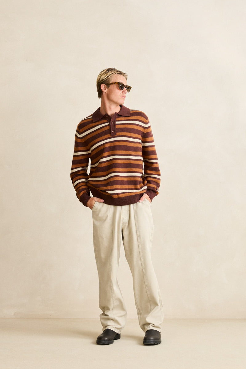 Striped Rugby Sweater Oak