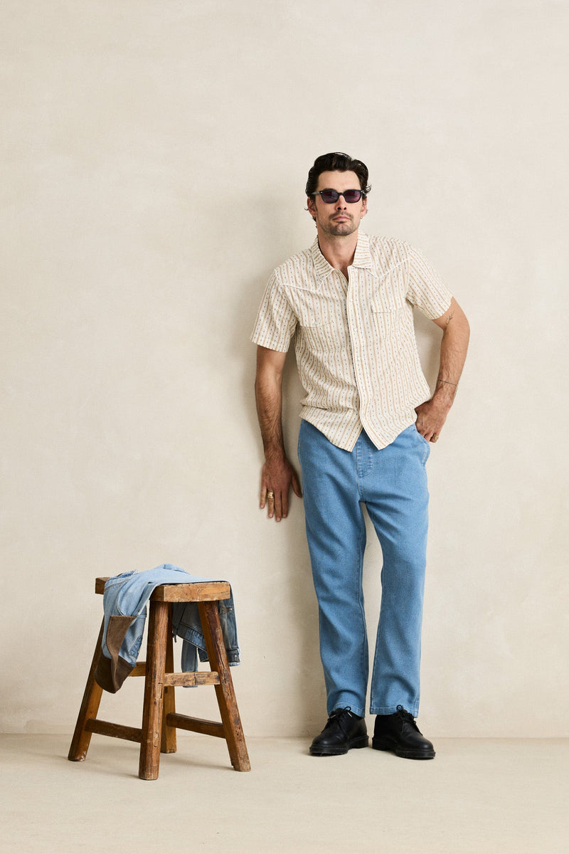 Textured Wale Jam Pant Stone Wash