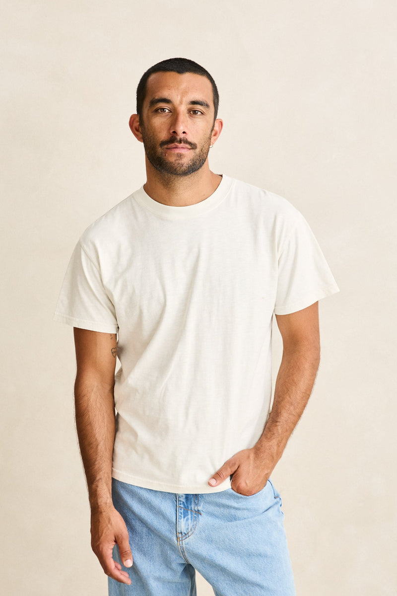Essential Slub Band Ss T-Shirt Natural