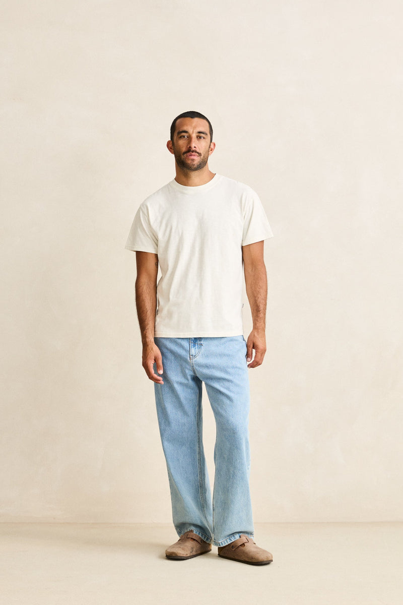 Essential Slub Band Ss T-Shirt Natural