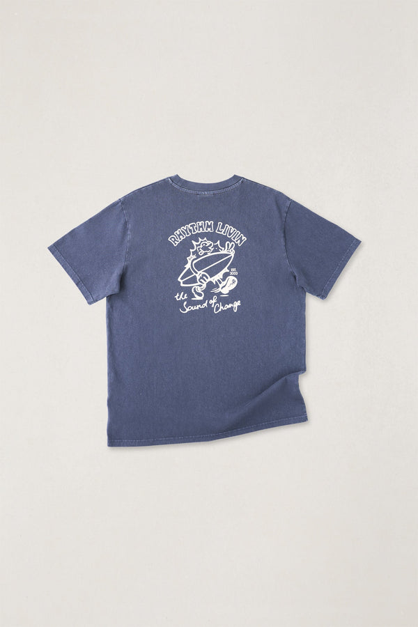 Peace Sun Vintage Ss T-Shirt Navy