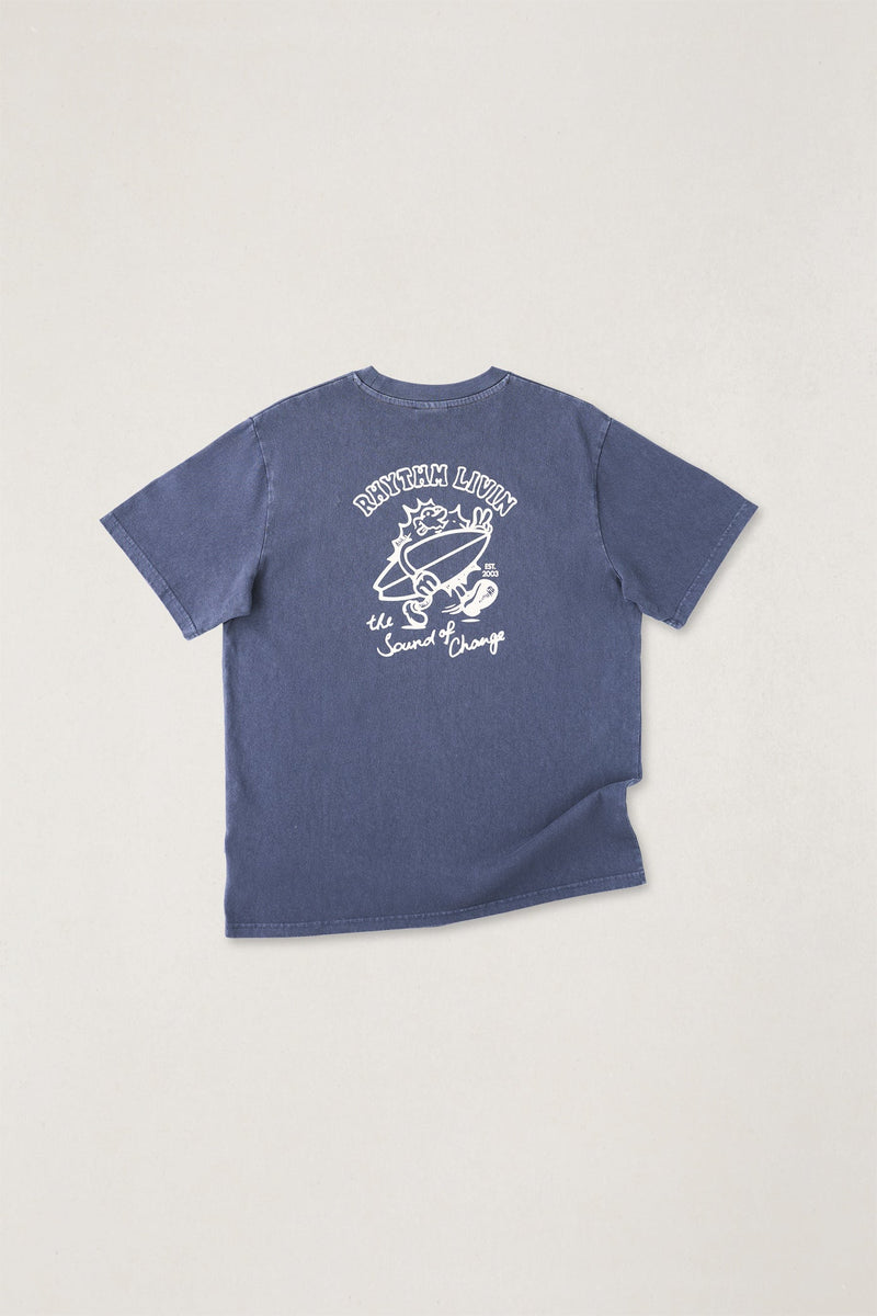Peace Sun Vintage Ss T-Shirt Navy