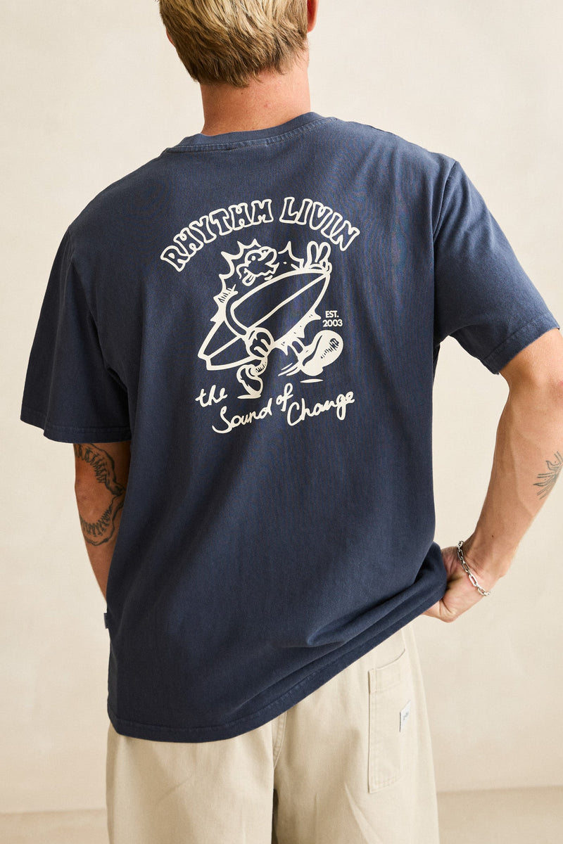 Peace Sun Vintage Ss T-Shirt Navy