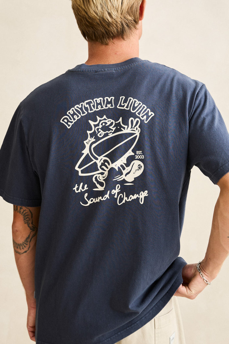 Peace Sun Vintage Ss T-Shirt Navy