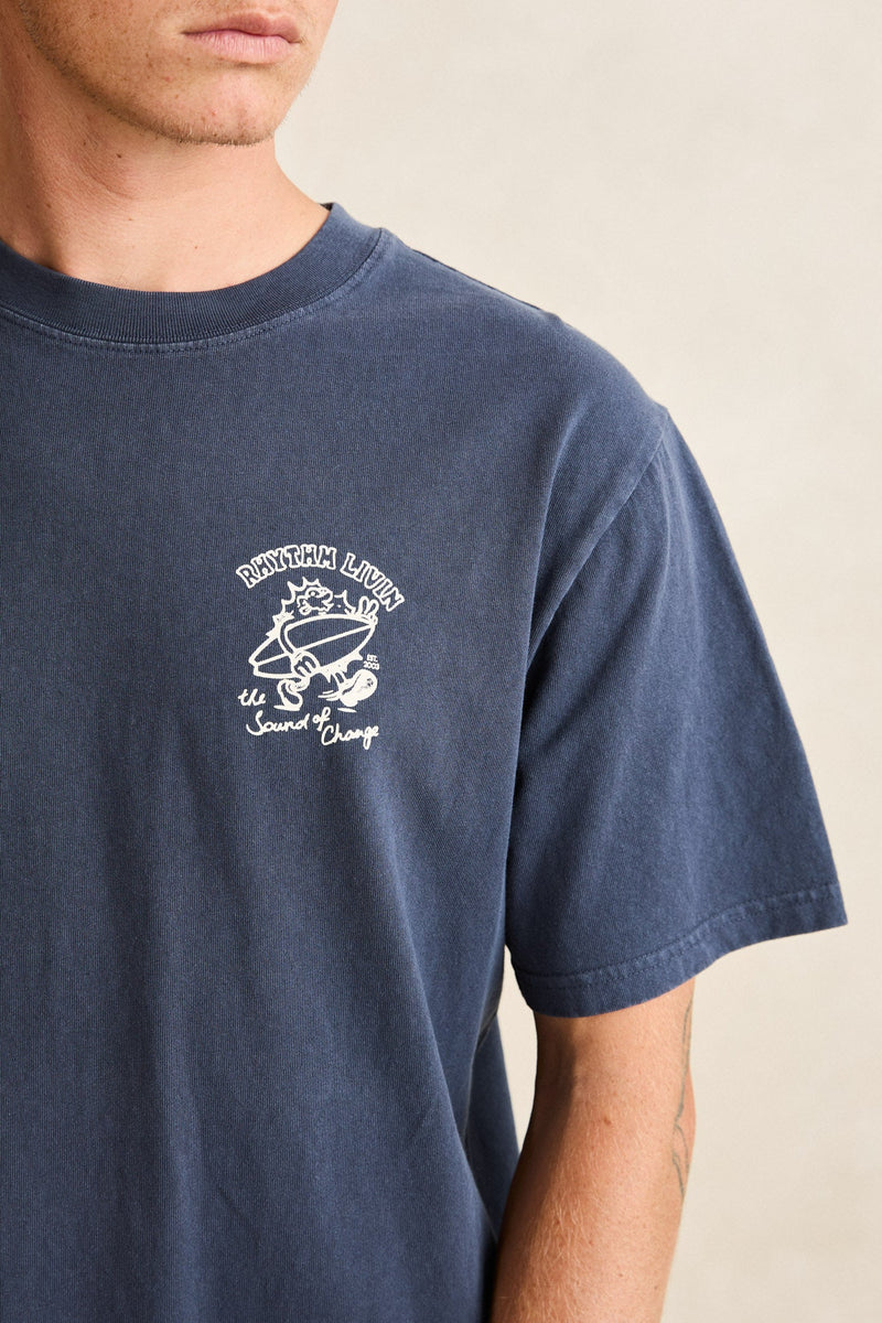 Peace Sun Vintage Ss T-Shirt Navy