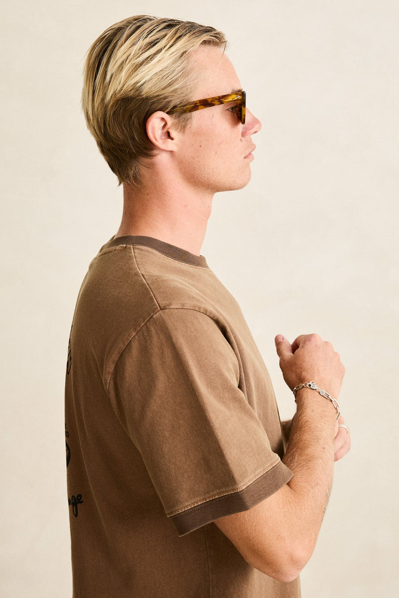 Peace Sun Ringer Vintage Ss T-Shirt Oak