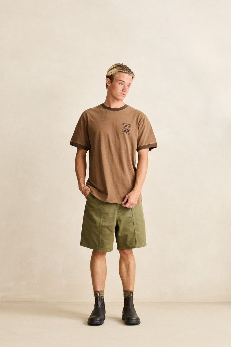 Peace Sun Ringer Vintage Ss T-Shirt Oak