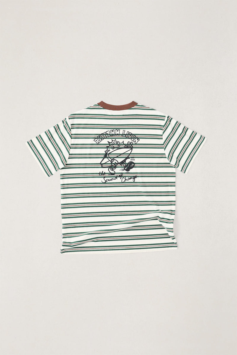 Peace Sun Vintage Stripe Ss T-Shirt White