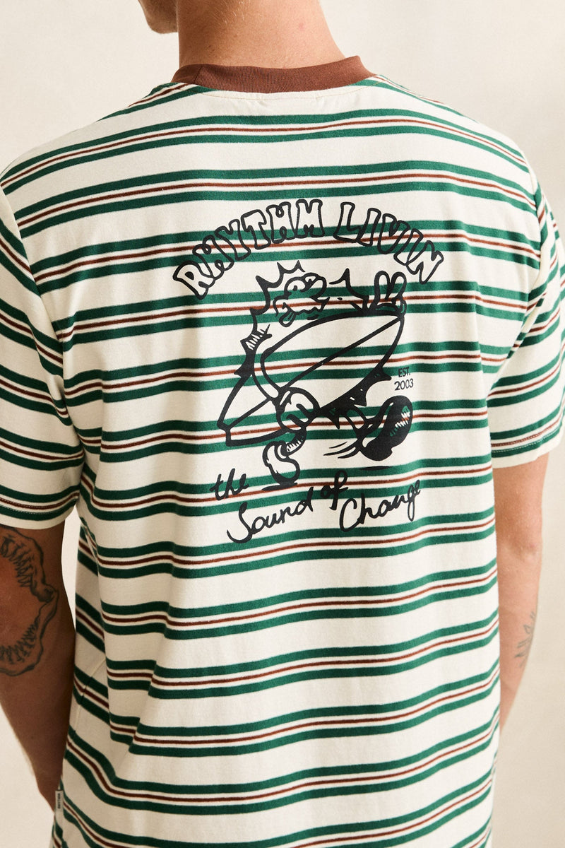 Peace Sun Vintage Stripe Ss T-Shirt White