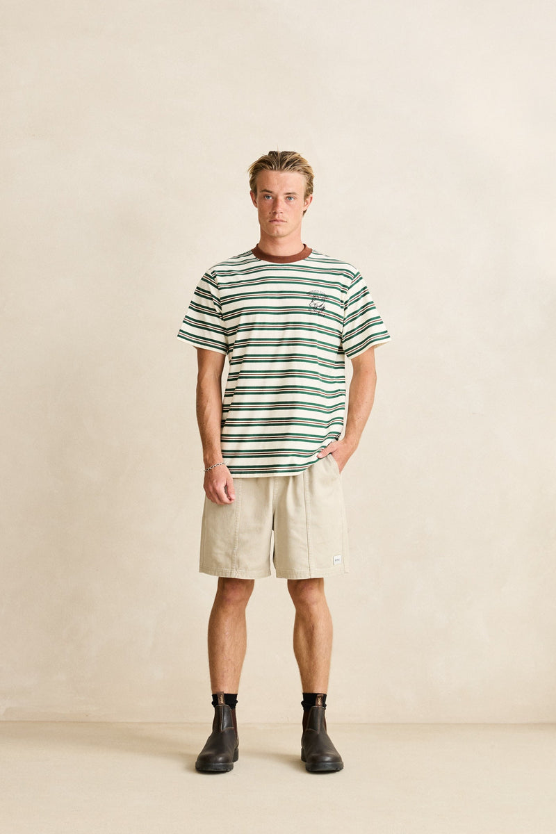Peace Sun Vintage Stripe Ss T-Shirt White