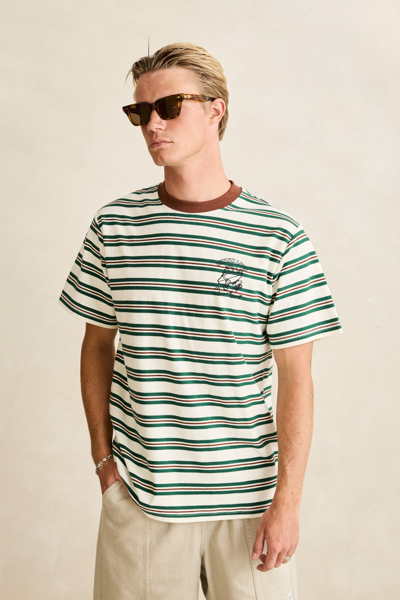 Peace Sun Vintage Stripe Ss T-Shirt White