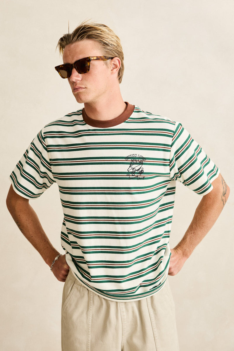 Peace Sun Vintage Stripe Ss T-Shirt White