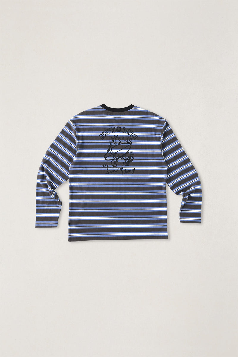 Peace Sun Vintage Stripe Ls T-Shirt Fog