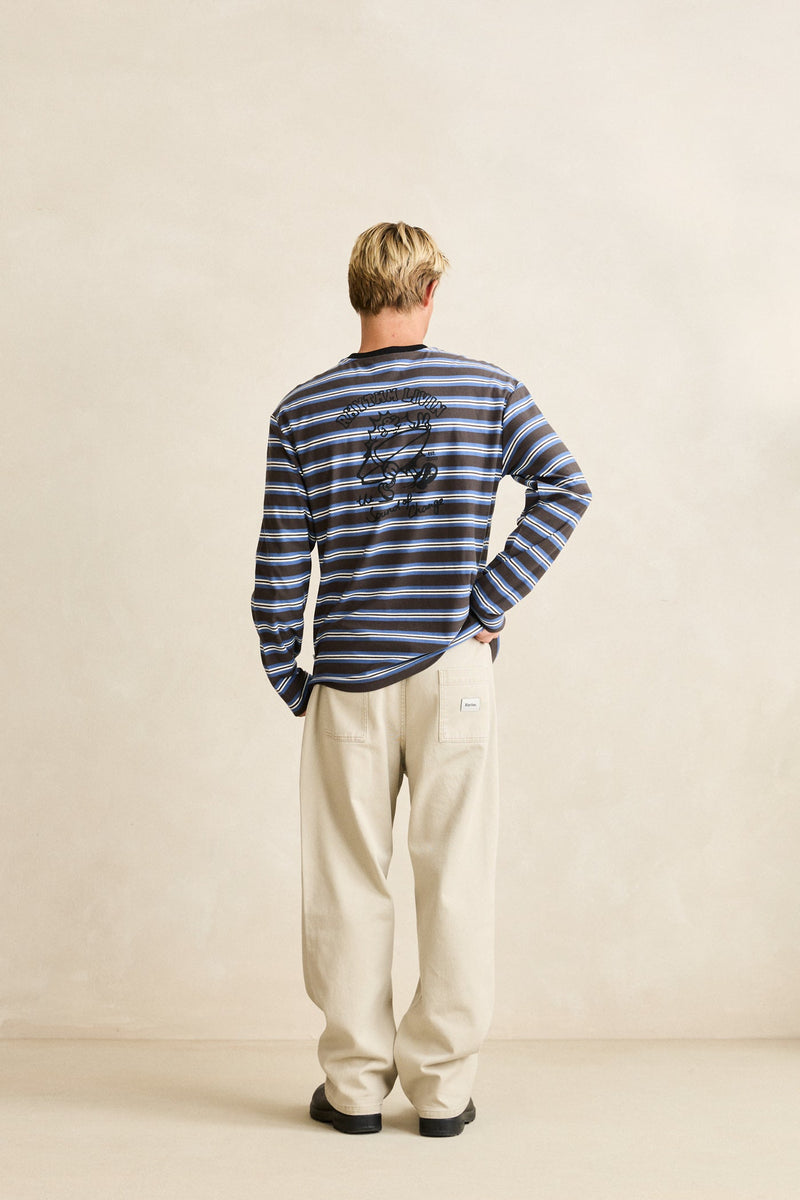 Peace Sun Vintage Stripe Ls T-Shirt Fog