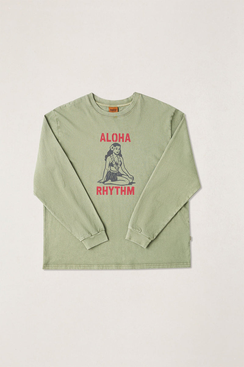 Aloha Rhythm Vintage Ls T-Shirt Olive
