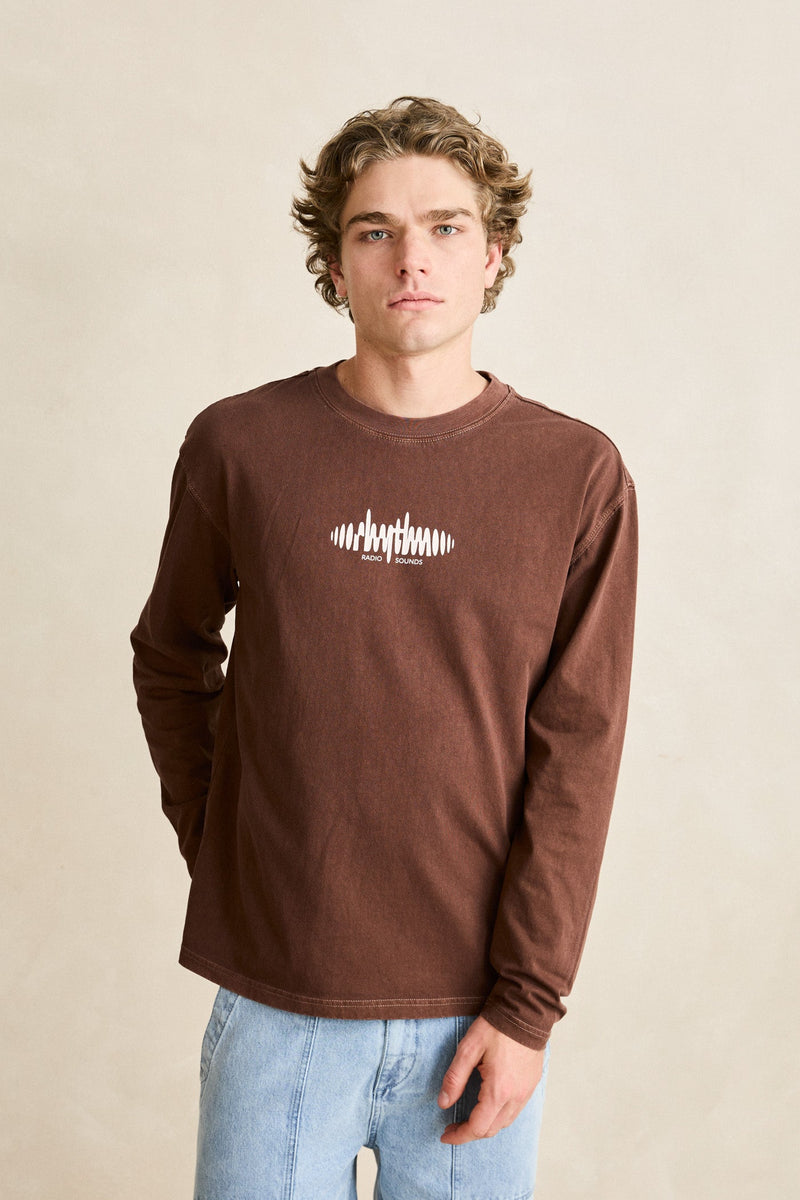 Sounds Contrast Ls T-Shirt Chocolate