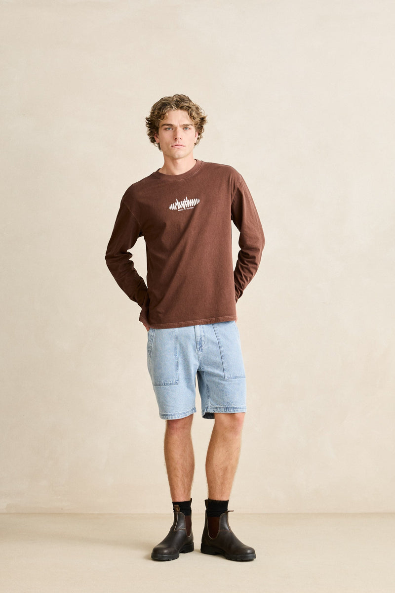 Sounds Contrast Ls T-Shirt Chocolate